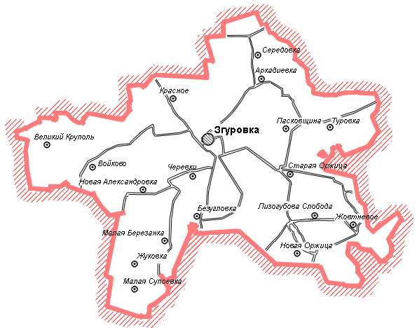 Карта Казатинского Района