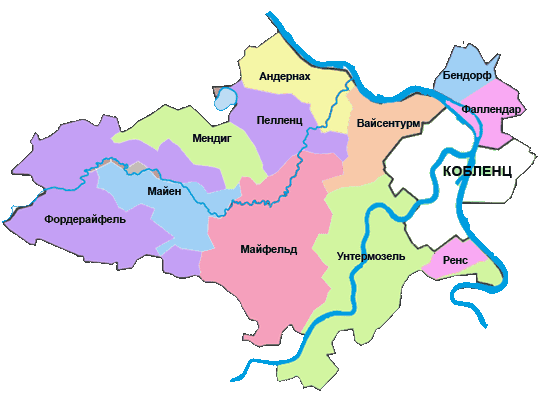 Карта административного округа Майен-Коблинз