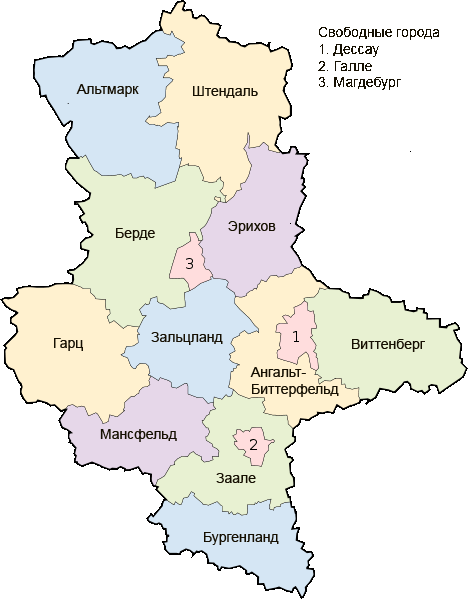 Карта Саксония-Анхальт