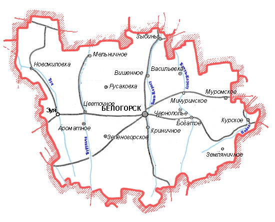 Карта Белогорского района