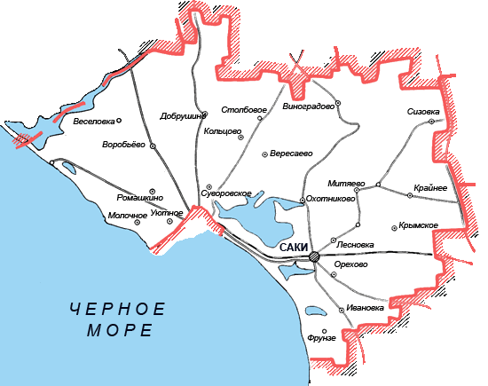 Карта Сакского района