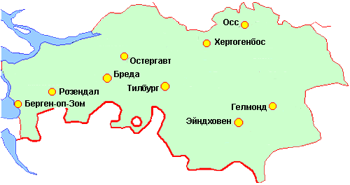 Карта провинции Северный Брабант