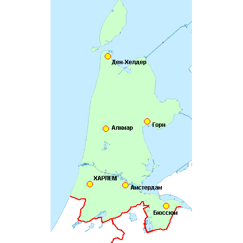 Карта провинции Северная Голландия 