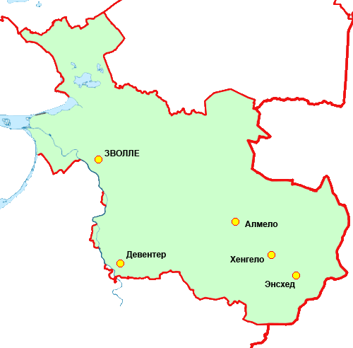 Карта провинции Оверэйссел