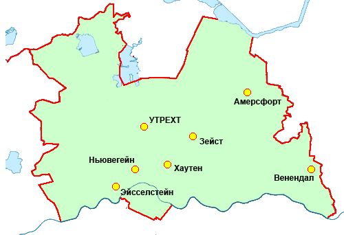 Карта провинции Утрехт