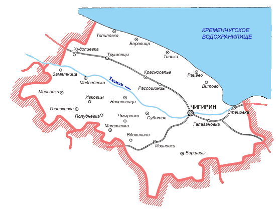 Карта Чигиринского района