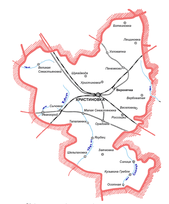 Карта Христиновского района