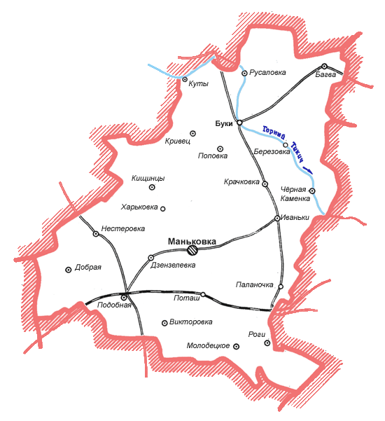 Карта Маньковского района