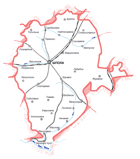 Карта Шполянского района