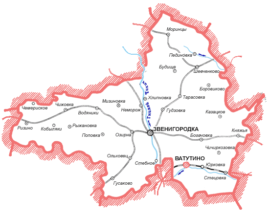 Карта Звенигородского района