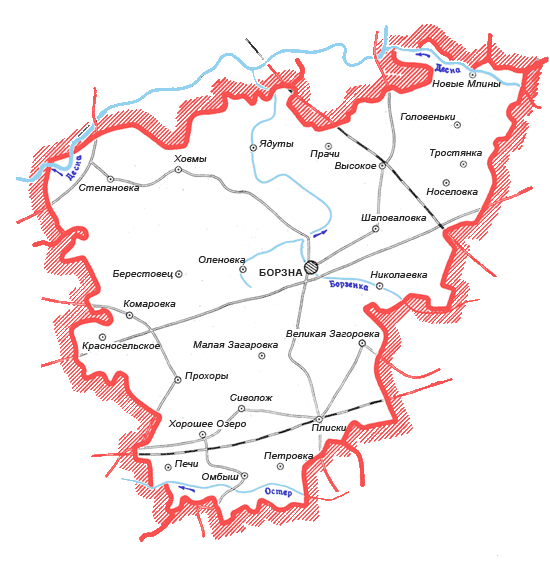 Карта Борзнянского района