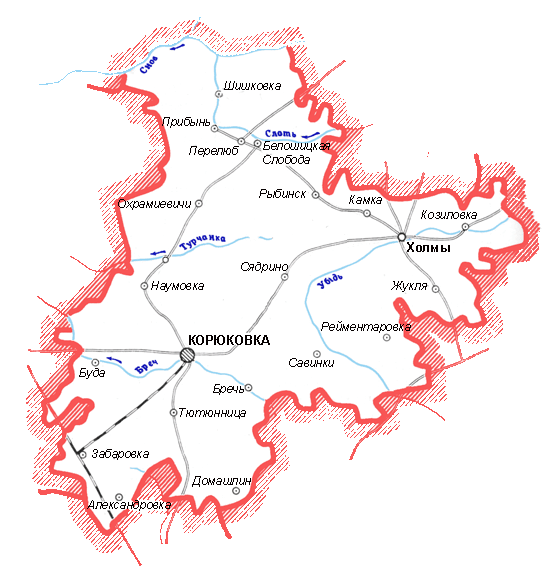 Карта Корюковского района
