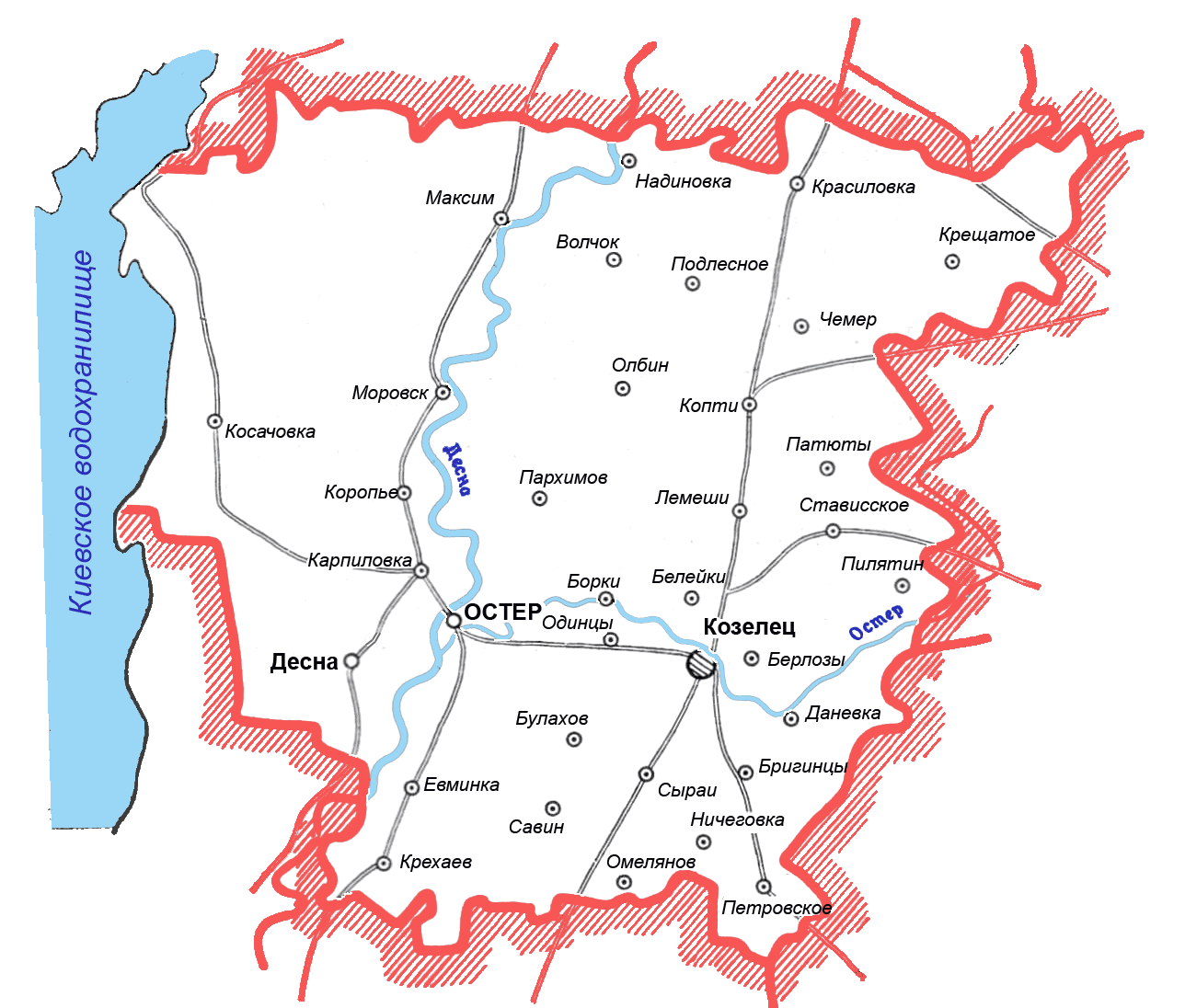 Остер город на карте