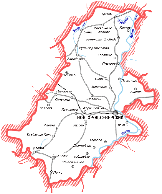 Карта Новгород-Северского района