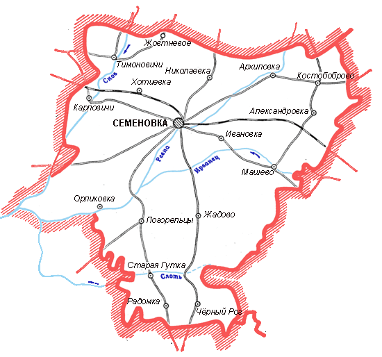 Карта Семёновского района
