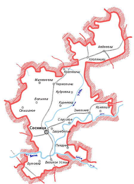 Карта Сосницкого района