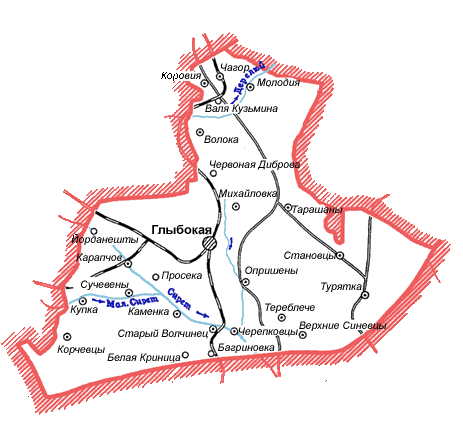 Карта Глыбоксского района