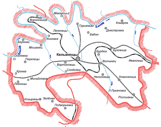 Карта Кельменецкого района