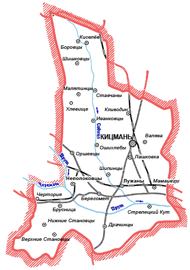 Карта Кицманского района