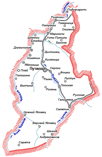 Карта Путильского района