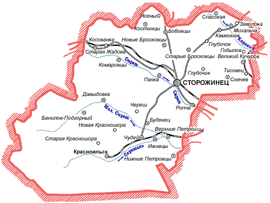 Карта Сторожинецкого района