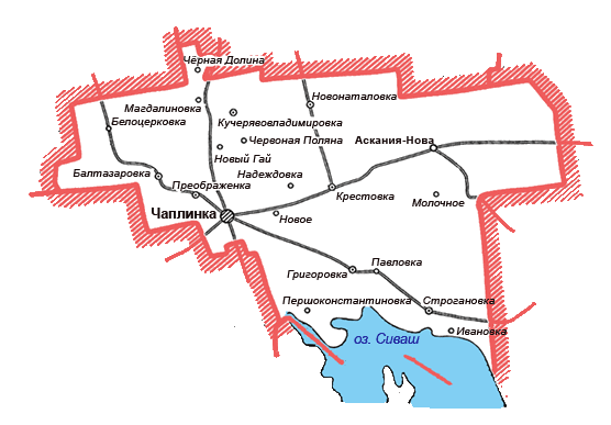 Карта Чаплинского района