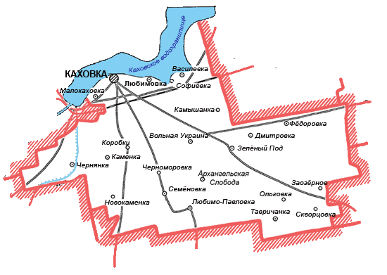 Карта Каховского района