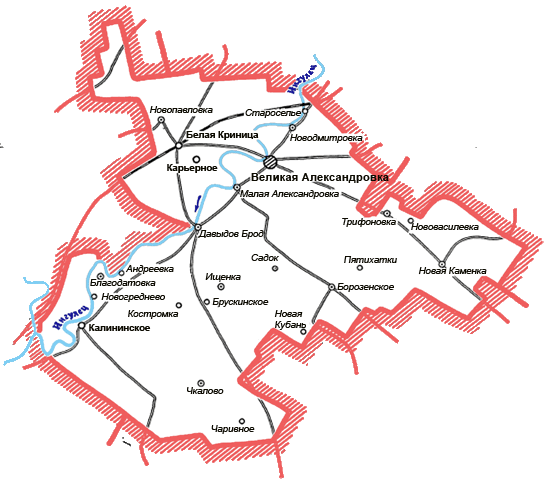 Карта Великоалександровского района