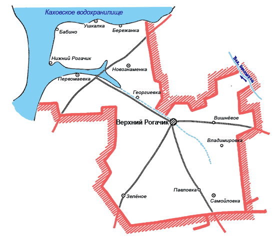 Карта Верхнерогачикского района