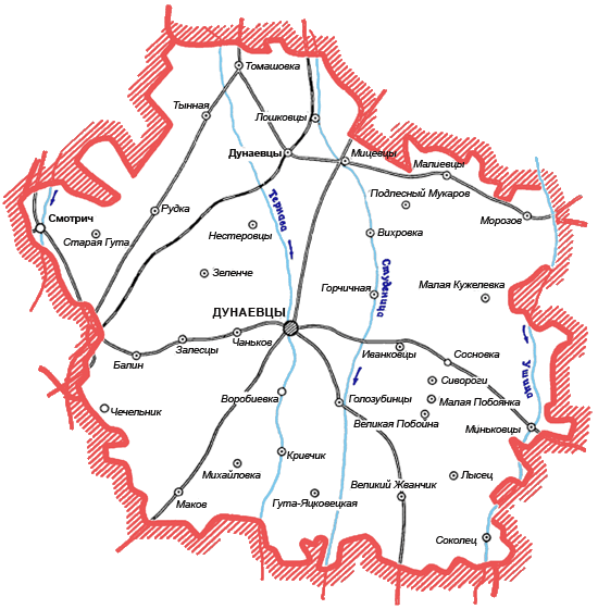 Карта Дунаевецкого района
