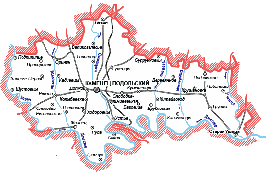 Карта Каменец-Подольского района