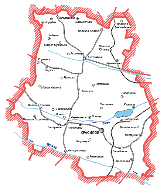 Карта Красиловского района