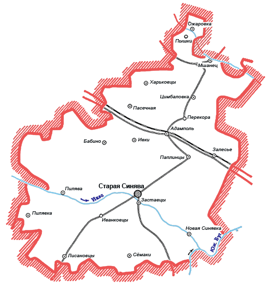 Карта Старосинявского района