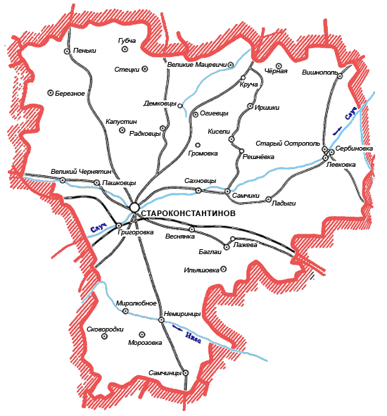 Карта Каменец-Подольского района