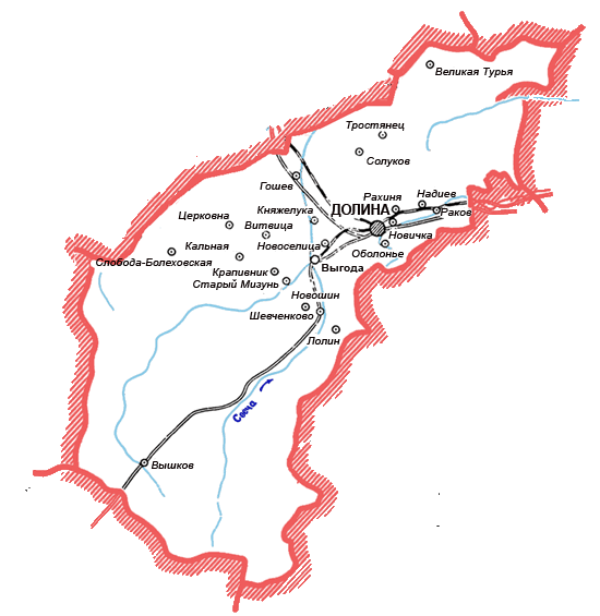 Карта Долинского района