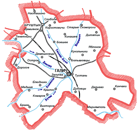 Карта Галицкого района