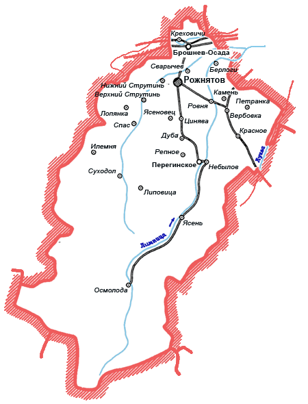 Карта Рожнятовского района