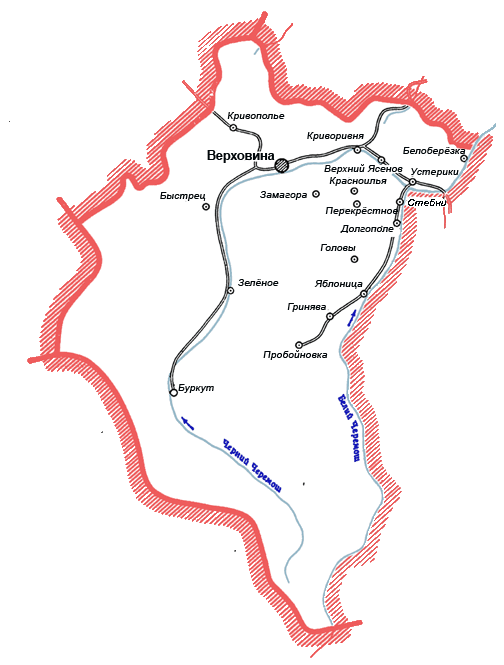 Карта Верховинского района