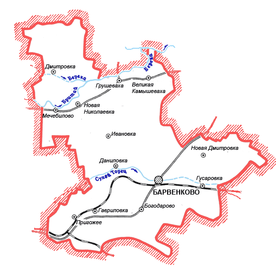 Карта Барвенковского района