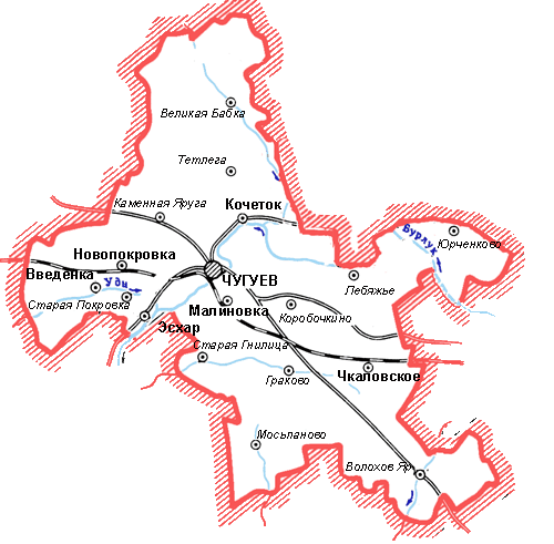 Карта Чугуевского района