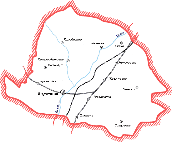 Карта Двуречанского района