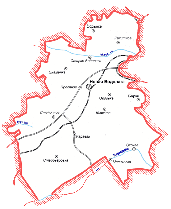 Карта Нововодолажского района
