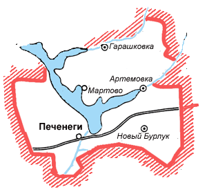 Карта Печенежского района