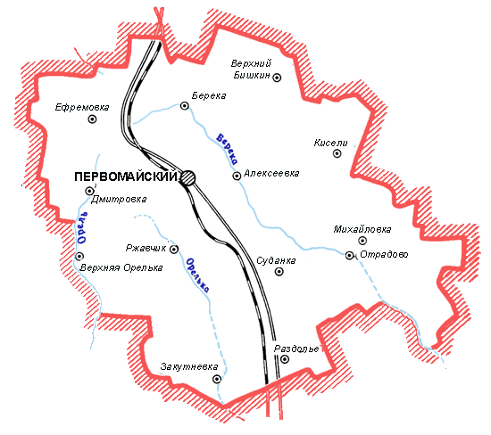 Карта Первомайского района