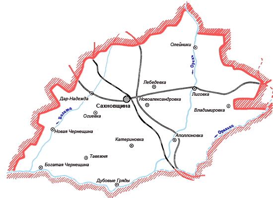 Карта Сахновщинского района