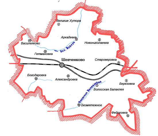 Карта Шевченковского района