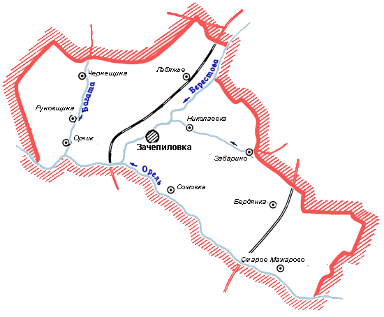 Карта Зачепиловского района