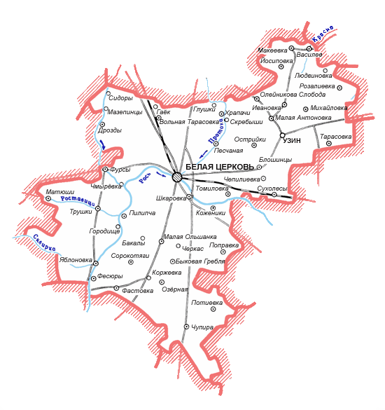 Карта Белоцерковского района
