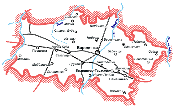 Карта Бородянского района