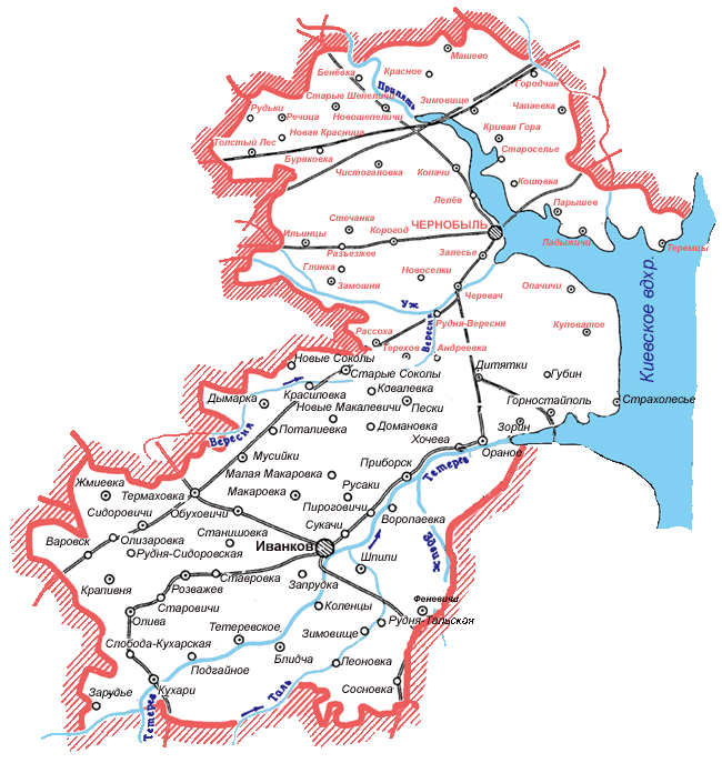Карта Иванковского района